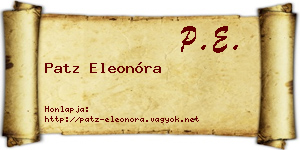 Patz Eleonóra névjegykártya
